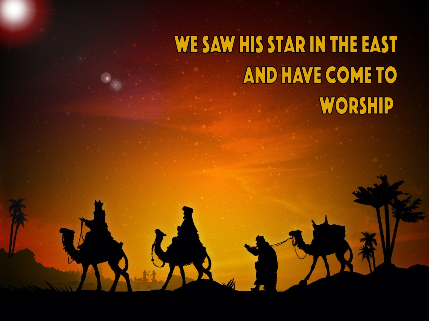 Matthew 2:2 We Saw His Star In The East And Have Come To Worship Him (orange)